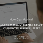 Laptop with funny out-of-office reply on screen, surrounded by beach and holiday props, showcasing 200+ out of office replies for epic emails.
